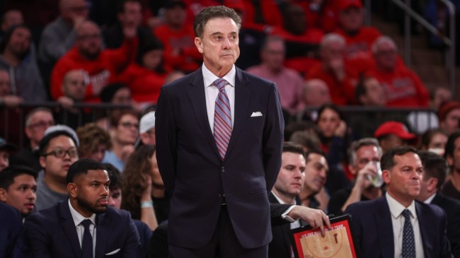 St. John's basketball coach Rick Pitino on the sidelines.