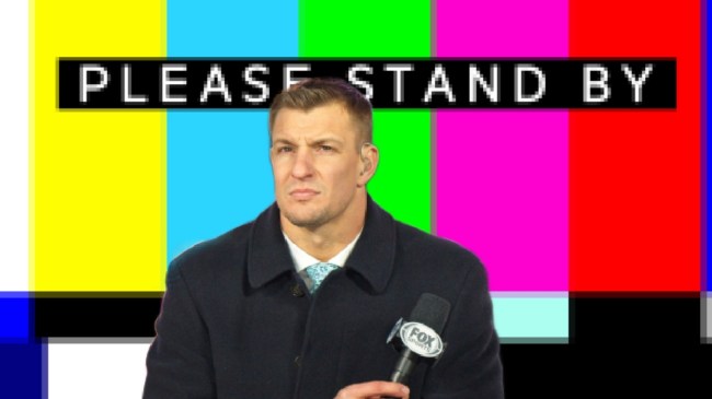 Rob Gronkowski on set with FOX.
