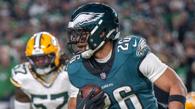 Saquon Barkley during Eagles-Packers playoff game