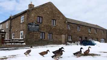 23 People Stuck Inside ‘Britain’s Highest Pub’ For Days After Snowstorm Were Living The Dream (Video)