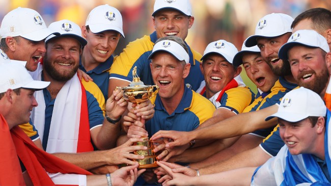 Luke Donald and Team Europe celebrate Ryder Cup win in 2023