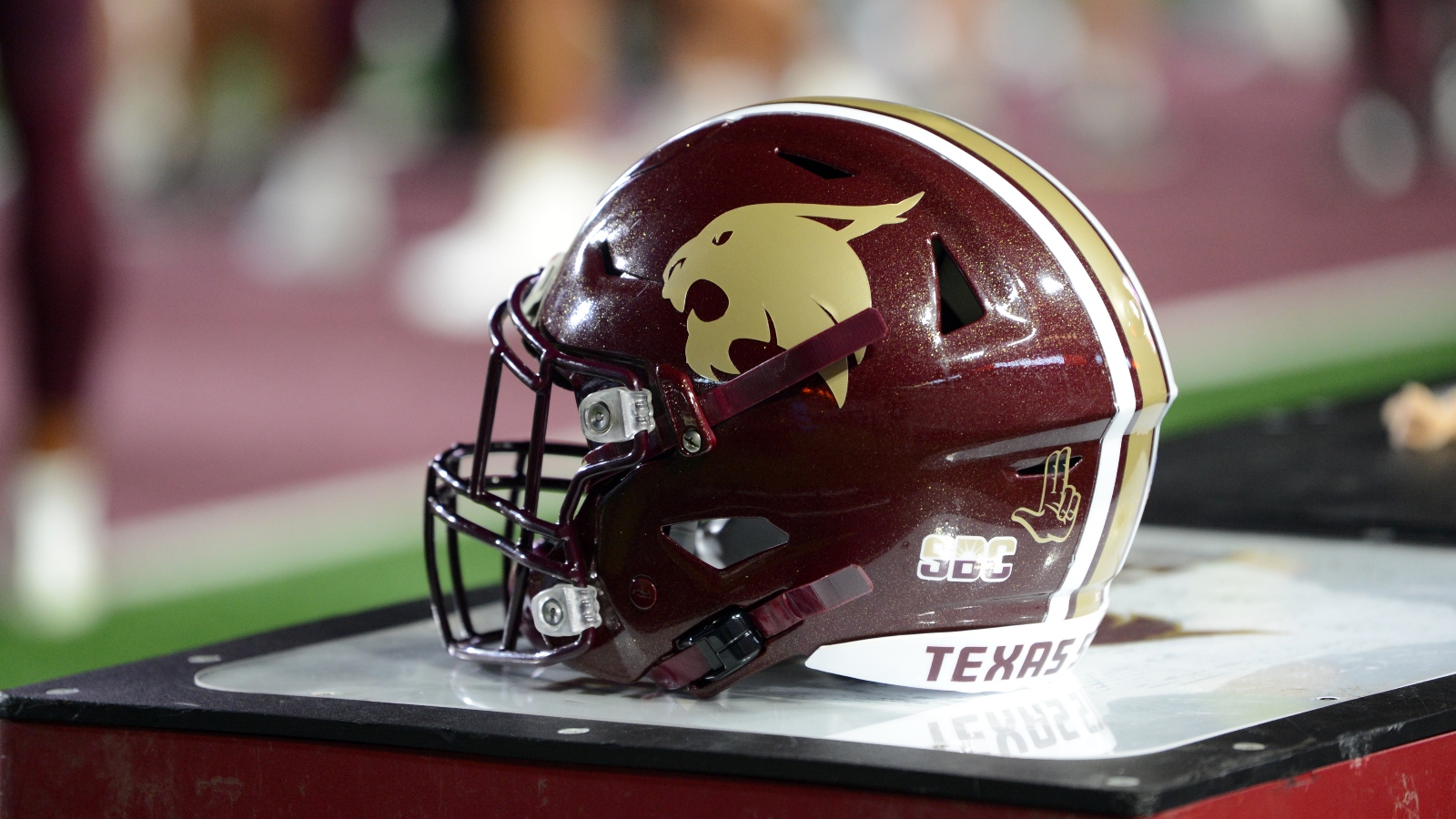 Texas State Football bobcats helmet