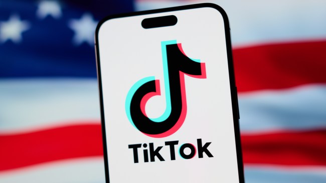 TikTok logo over American flag