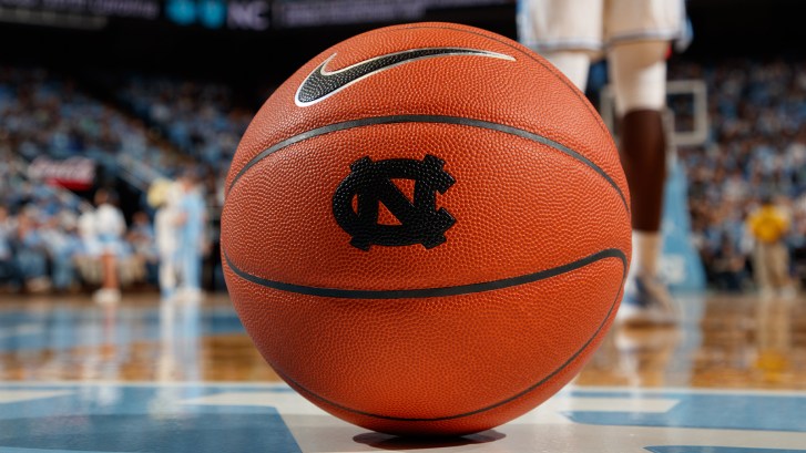 UNC logo on basketball