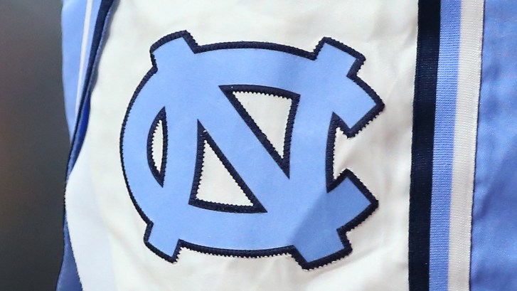 UNC logo on basketball shorts