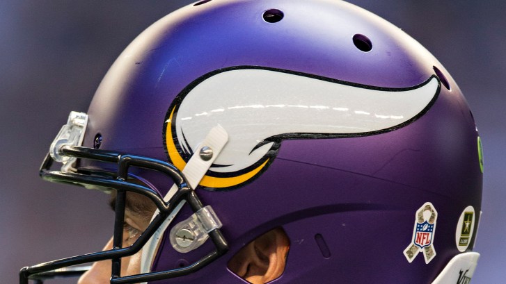 Vikings logo on helmet