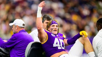 Baylor Quarterback Sawyer Robertson Prays Over Injured LSU Star In Powerful College Football Photo