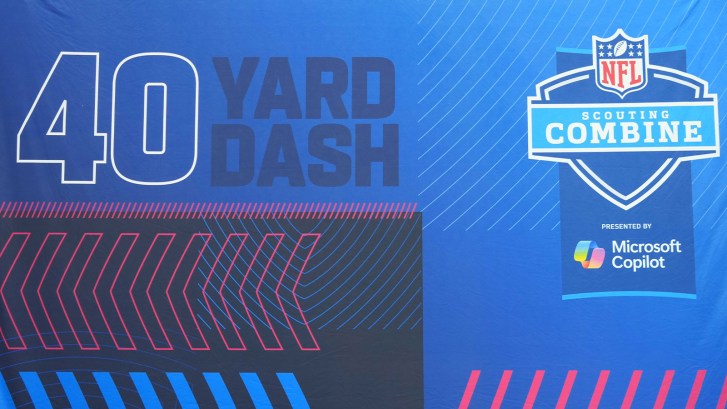 40-yard dash sign at NFL Combine