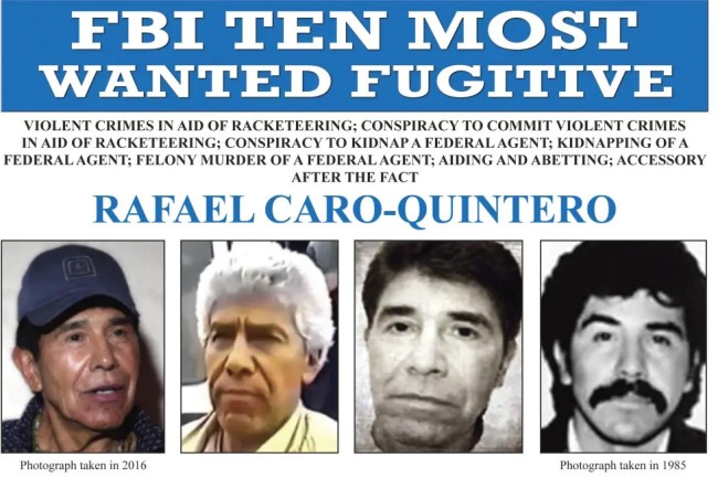 Rafael Caro Quintero FBI wanted photos