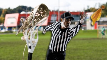 College Lacrosse Referee Launches Penalty Flag To The Moon After Slobberknocker Hit Sparks Scuffle