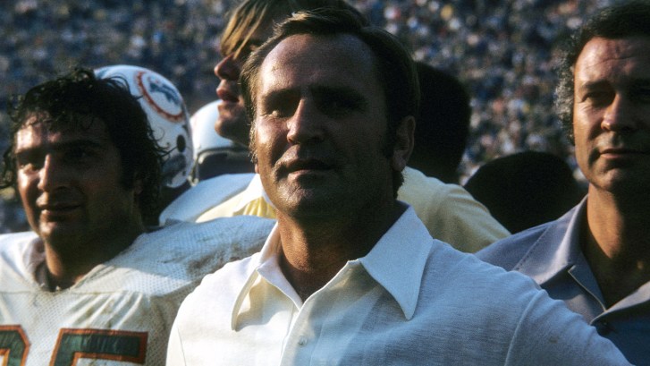 Dolphins coach Don Shula during Super Bowl VII