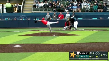 Georgia Pitcher Casually Pumps 100mph Cheddar After Fooling Hopeless Hitter With Diabolical Windup