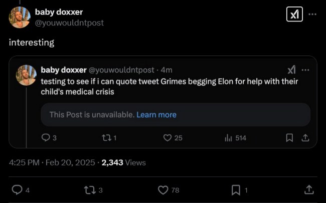 grimes shadowbanned x elon musk