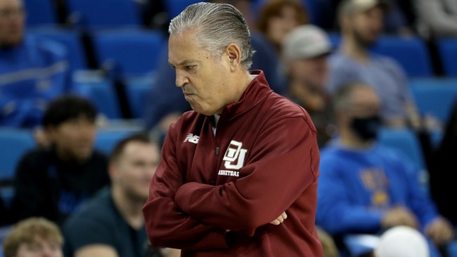 Denver basketball coach Jeff Wulbrun on the sidelines.