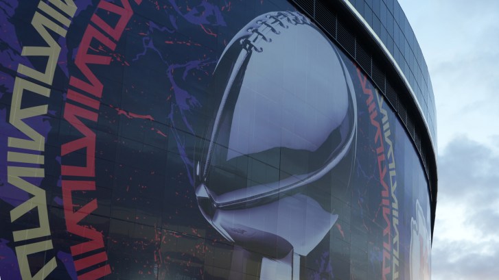 Lombardi Trophy on Super Bowl stadium