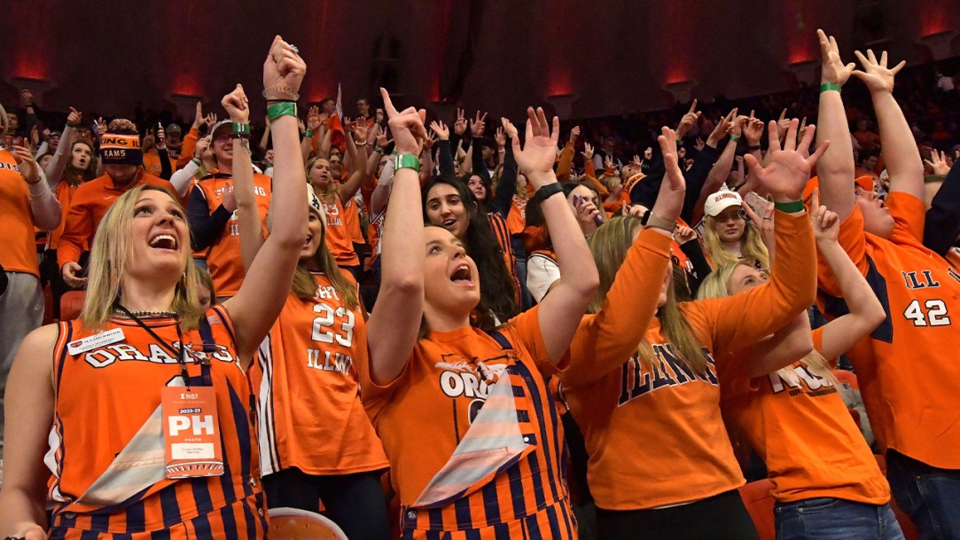 Illinois Basketball Orange Krush Surprise Road Game Students