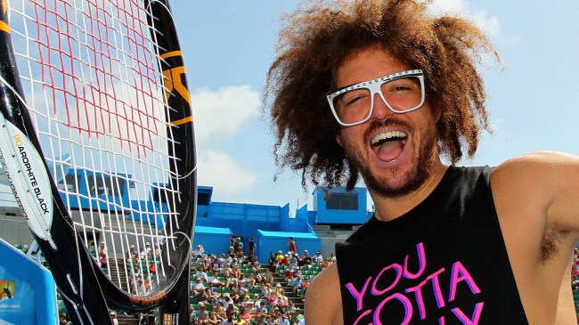 Redfoo from LMFAO with tennis racket