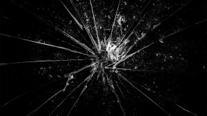 Broken glass black mirror