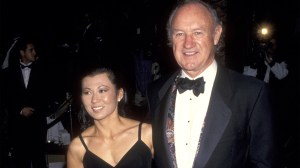 Gene Hackman and Betsy Arakawa during Vanity Fair Oscar Party