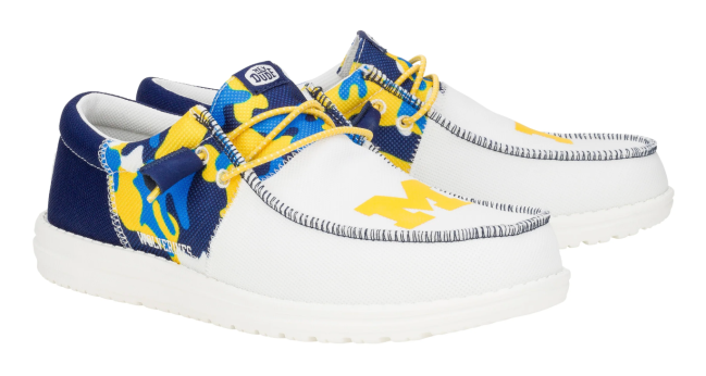 HEYDUDE Wally Tri Michigan shoes for March Madness