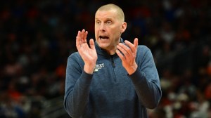 Kentucky basketball coach Mark Pope on the sidelines.