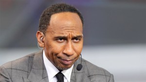 Stephen A Smith on the ESPN NBA Countdown live set