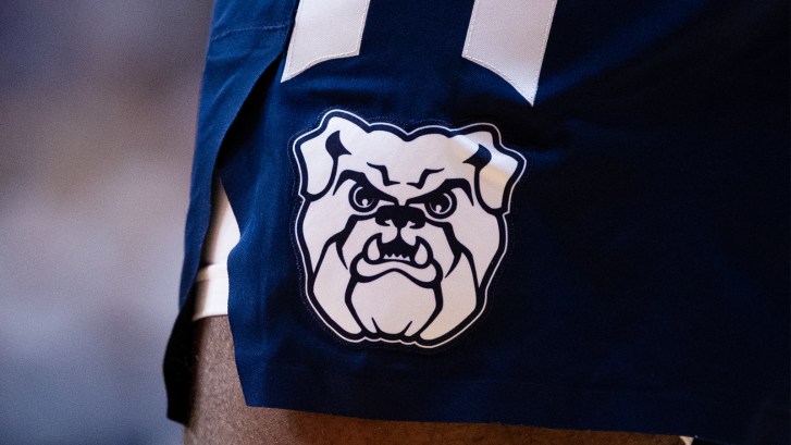 Butler logo on basketball shorts