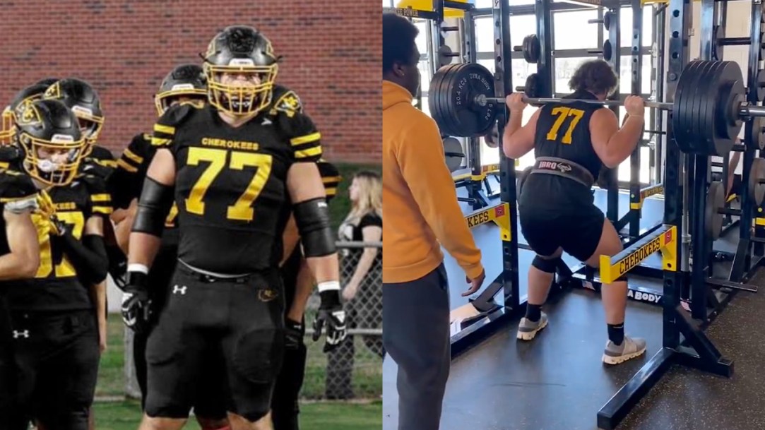 Camden Goforth recruiting squat 640 pounds football