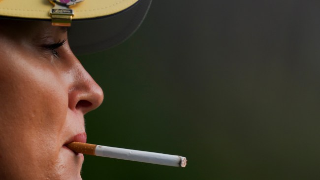 Charley Hull smoking a cigarette