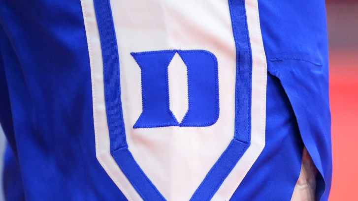 Duke logo on basketball shorts