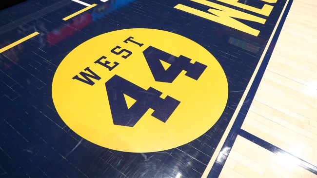 Jerry west court memorial at WVU game