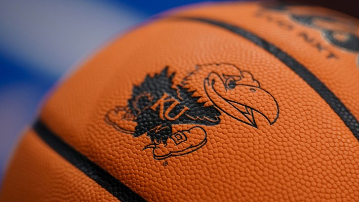 Kansas logo on basketball