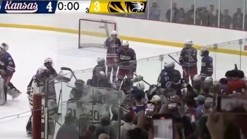 Bad Blood Spills Onto Ice As Punches Fly During Kansas’ Bench-Clearing Hockey Brawl With Mizzou