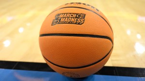 March Madness logo on basketball