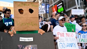 Mavericks fans protest Nico Harrison after Luka Doncic trade