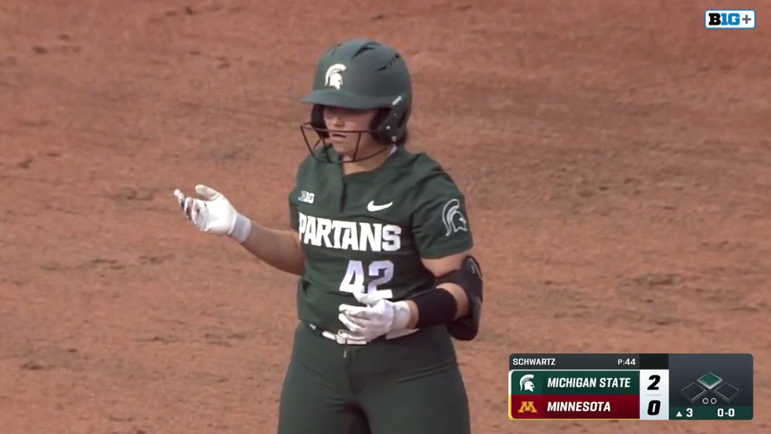 Minnesota Softball Viral Out Tag Celebration Michigan State