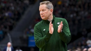 Colorado State basketball coach Niko Medved on the court.