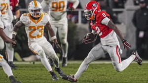 Georgia wide receiver Nitro Tuggle runs vs. Tennessee.