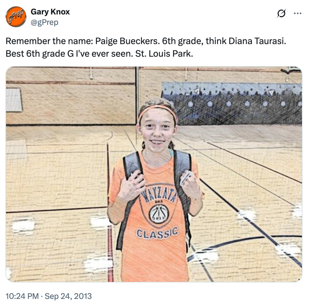 Paige Bueckers 6th grade