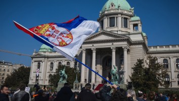 Serbian Parliament Looks More Unhinged Than Woodstock ’99 With Smoke Bombs, Brawls, And Total Chaos