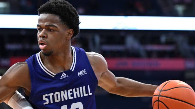 Stonehill basketball player