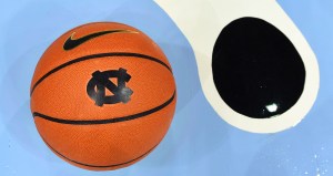 UNC logo on basketball
