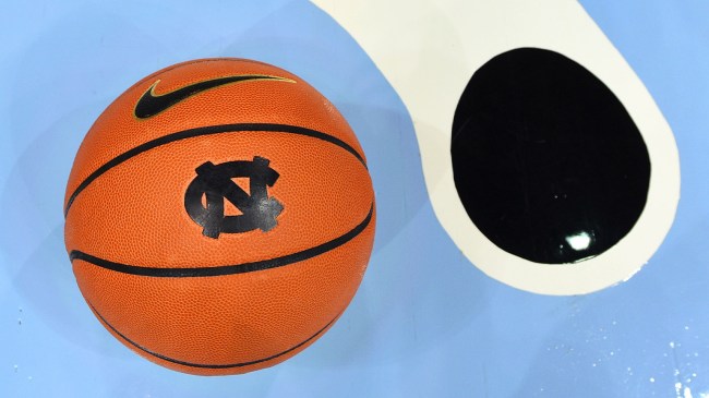 UNC logo on basketball