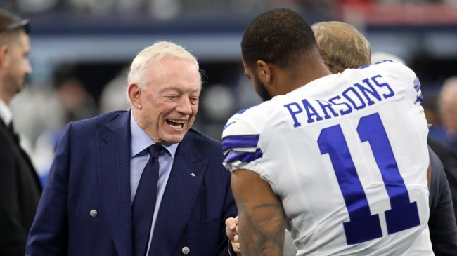 Dallas Cowboys owner Jerry Jones and Micah Parsons