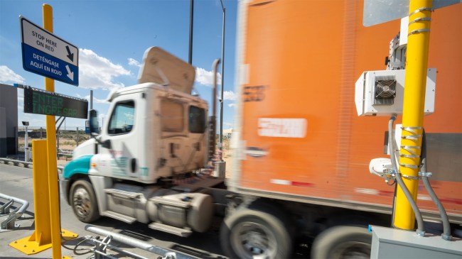 Mexican-truck-driver-enters-Multi-Energy-Portal-system-at-Custom-and-Border-Protection-facility-in-New-Mexico
