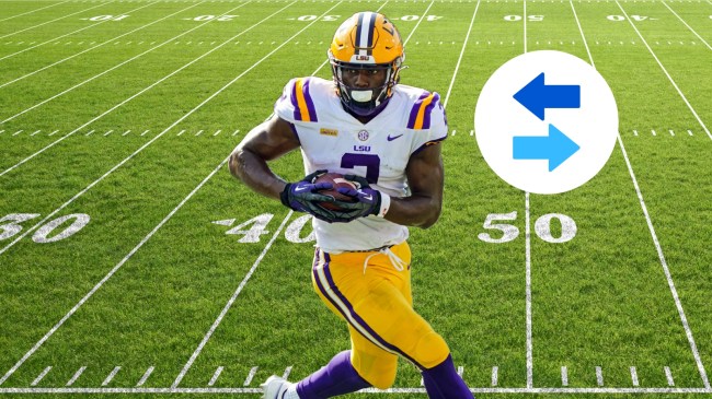 Arik Gilbert catches a pass for the LSU Tigers