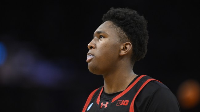 Maryland basketball player Derik Queen during the NCAA Tournament.