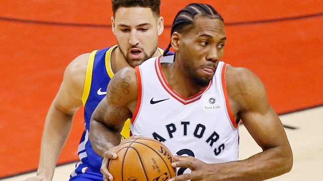 Klay Thompson guard Kawhi Leonard in 2019 NBA FInals