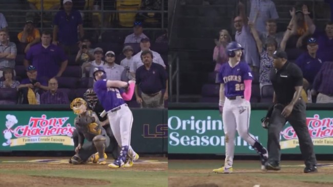 LSU baseball player Jared "Bear" Jones hits a walk-off HR against Tennessee.