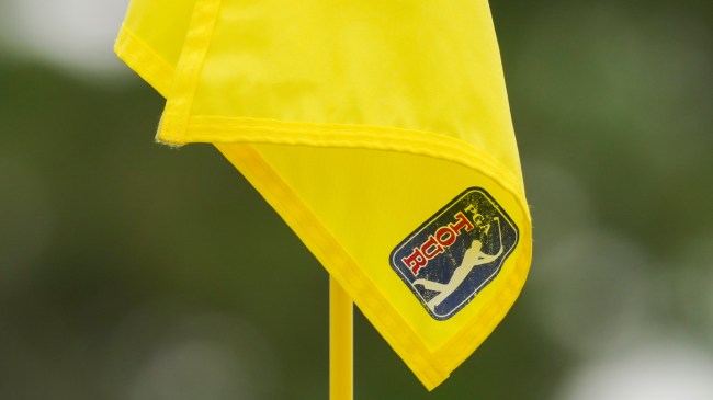 PGA Tour logo on golf flag